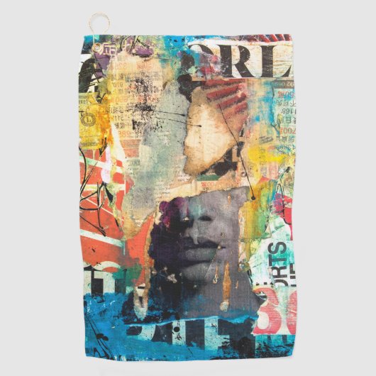 Collage Head Golfhandtuch (Vorderseite)