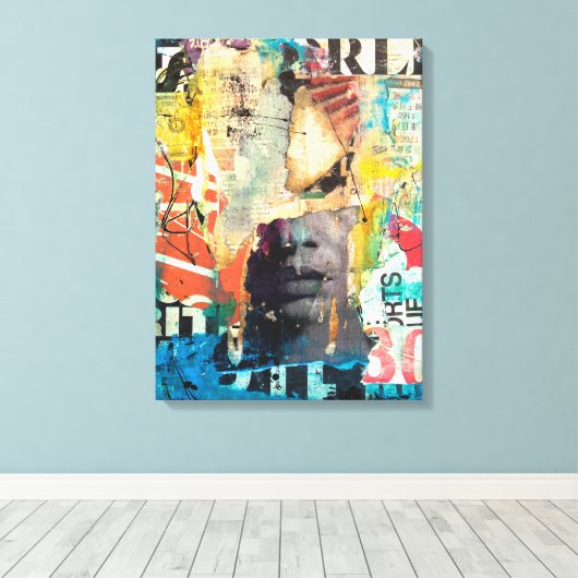 Collage Head Leinwanddruck (Insitu (Holzboden))