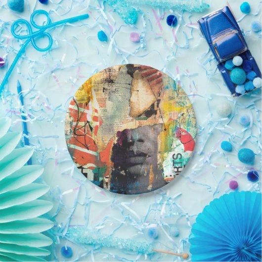 Collage Head Pappteller (Party)