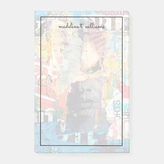 Collage Head Post-it Klebezettel (Vorderseite)