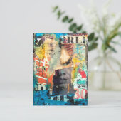 Collage Head Postkarte (Stehend Vorderseite)
