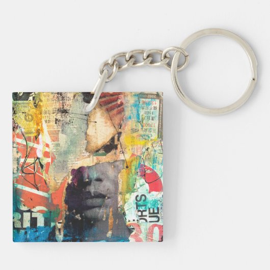 Collage Head Schlüsselanhänger (Rückseite)