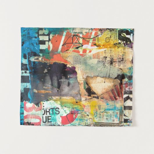 Collage Head Wandteppich (Vorderseite (Horizontal))