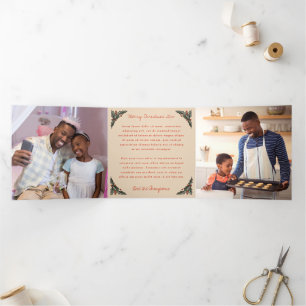 Collage Holiday Foto Holly Dreifach Gefaltete Karte