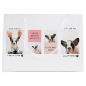 Collage Hund-Fotos | Hund ist meine Valentine | Ro Große Geschenktüte (Vorderseite)