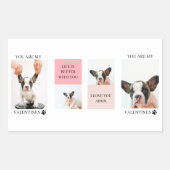 Collage Hund-Fotos | Hund ist meine Valentine | Ro Rechteckiger Aufkleber (Vorderseite)