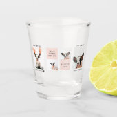 Collage Hund-Fotos | Hund ist meine Valentine | Ro Schnapsglas (Vorderseite)
