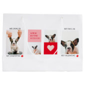 Collage Hund-Fotos | Mein Hund ist mein Valentine Große Geschenktüte (Rückseite)