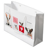 Collage Hund-Fotos | Mein Hund ist mein Valentine Große Geschenktüte (Vorderseite Schrägansicht)