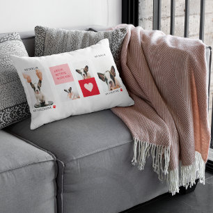 Collage Hund-Fotos Mein Hund ist mein Valentine Lendenkissen