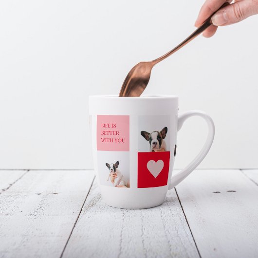 Collage Hund-Fotos | Mein Hund ist mein Valentine Milchtasse
