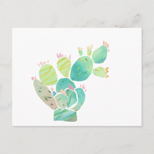 Collage Illustration Cactus Postcard Postkarte (Vorderseite)