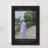 Collage Imitats Glitzer Uni Highschool Abschluss Einladung (Rückseite)