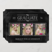 Collage in Chalk Abschluss Einladung (Vorne/Hinten)