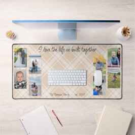 Collage karierter Hintergrund des Fotos Schreibtischunterlage
