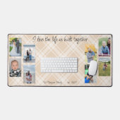 Collage karierter Hintergrund des Fotos Schreibtischunterlage (Tastatur & Maus)