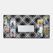 Collage karierter Hintergrund des Fotos Schreibtischunterlage (Tastatur & Maus)