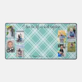 Collage karierter Hintergrund des Fotos Schreibtischunterlage