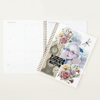 Collage-Kunst-Geburtstagsblumen Planer