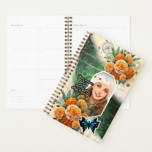 Collage-Kunst Oktober, Tagetes Planer