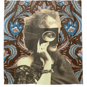 Collage Masked Lady Countess Castiglione Duschvorhang