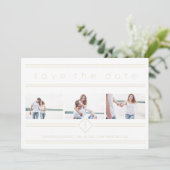 Collage Minimalist 3 Photos Couple Wedding Initial (Stehend Vorderseite)