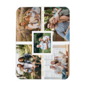 Collage Minimalistisch Frohe Weihnachtsfamilie Fot Magnet (Vertikal)