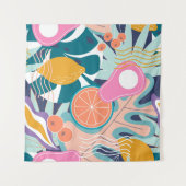 Collage moderne, floralnahtlose Muster. Moderne Au Wandteppich (Vorderseite)