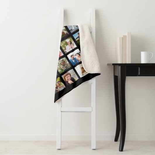 Collage Monogram bearbeitbar Schwarz Sherpadecke (Beispiel)