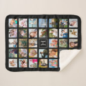 Collage Monogram bearbeitbar Schwarz Sherpadecke (Vorderseite (Horizontal))