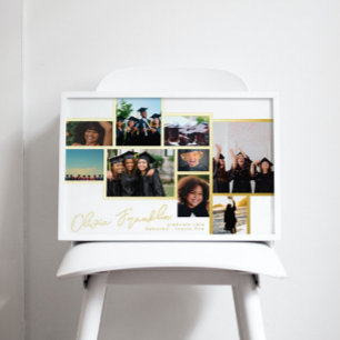Collage Multi Foto Grad School GOLD FRAMES Foliendrucke