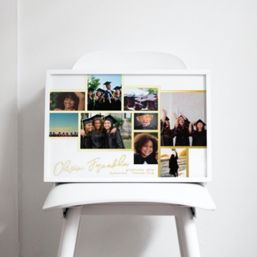 Collage Multi Foto Grad School GOLD FRAMES Foliendrucke