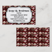 Collage Muster für niedliche Affen in Rot und Rosa Visitenkarte (Vorne/Hinten)