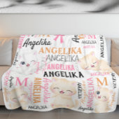 Collage Name Niedlich Kitten mit Namensmuster Fleecedecke