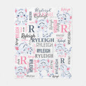 Collage Name White Tigers with Name Pattern Fleecedecke (Vorderseite)