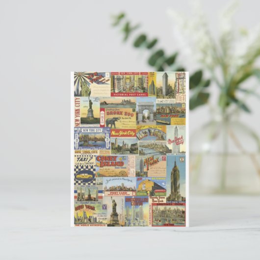 Collage New York Postkarte (Stehend Vorderseite)