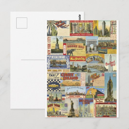 Collage New York Postkarte (Vorne/Hinten)