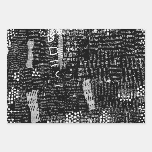 Collage oder Dekoupage von gemischten Mediatexten Geschenkpapier Set (Vorderseite 2)