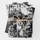 Collage oder Dekoupage von gemischten Mediatexten Geschenkpapier Set (Beispiel)