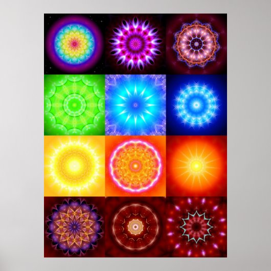 Collage of 12 Mandalas Poster (Vorne)