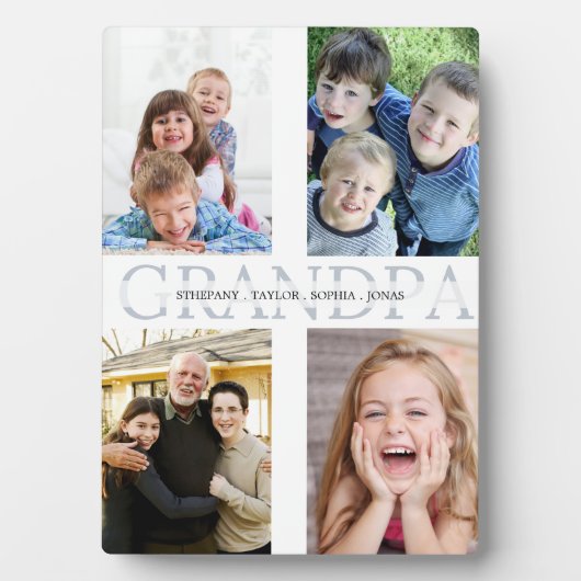 Collage of 4 photos grandchildren for grandfather fotoplatte (Vorderseite)