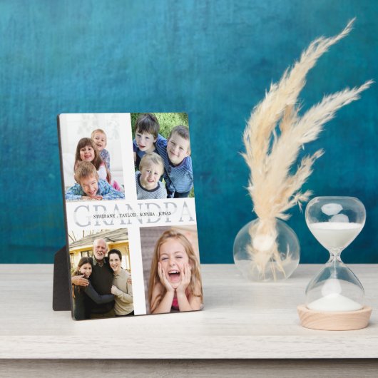 Collage of 4 photos grandchildren for grandfather fotoplatte (Seite)