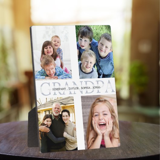 Collage of 4 photos grandchildren for grandfather fotoplatte