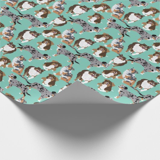 Collage of Australian Shepherd Dogs Geschenkpapier (Ecke)