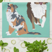 Collage of Autralian Shepherds Aussie Dogs Geschirrtuch (Gefaltet)