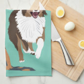 Collage of Autralian Shepherds Aussie Dogs Geschirrtuch (Viertel Falte)