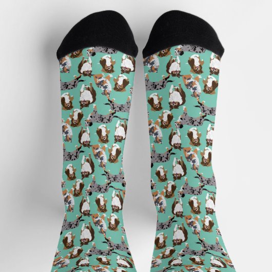 Collage of Autralian Shepherds Aussie Dogs Socken (Oben)