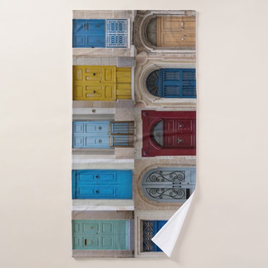 Collage of bunt front doors badehandtuch (Badehandtuch)