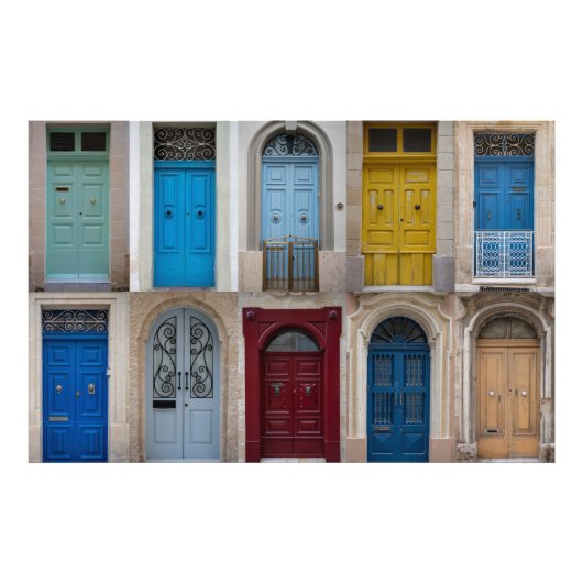 Collage of bunt front doors fotodruck (Vorne)