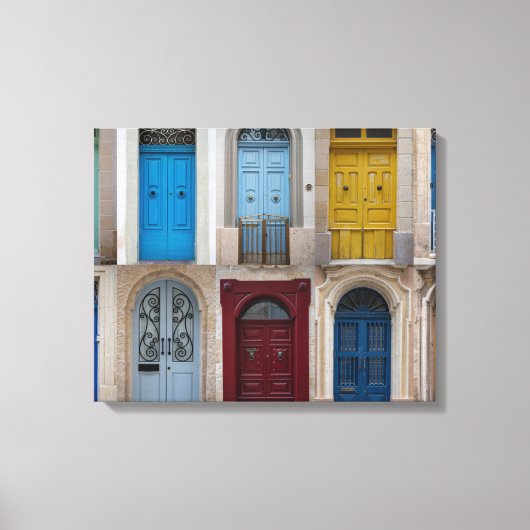 Collage of bunt front doors leinwanddruck (Vorderseite)